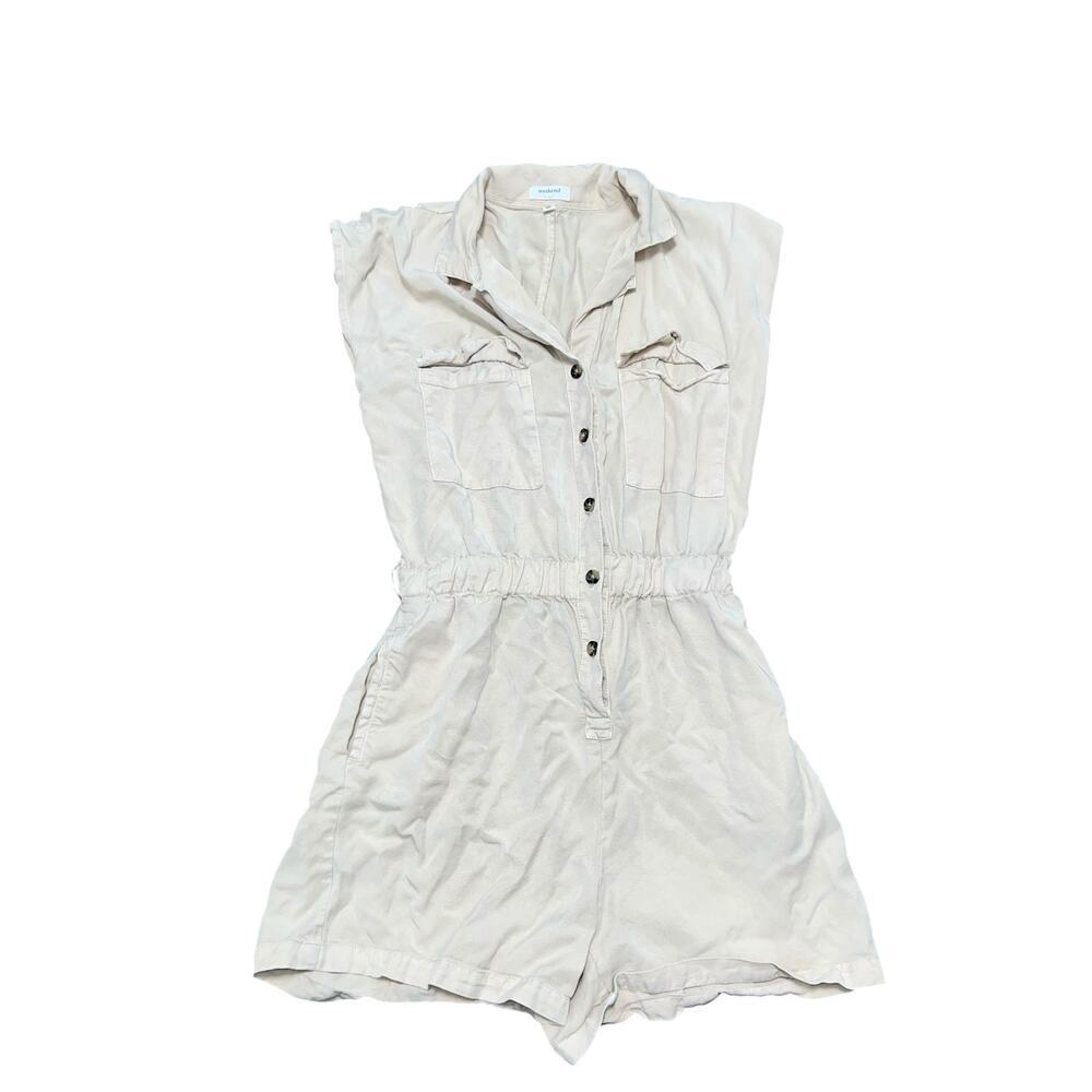 WEEKEND LOS ANGELES Cream Sleeveless Romper Size S